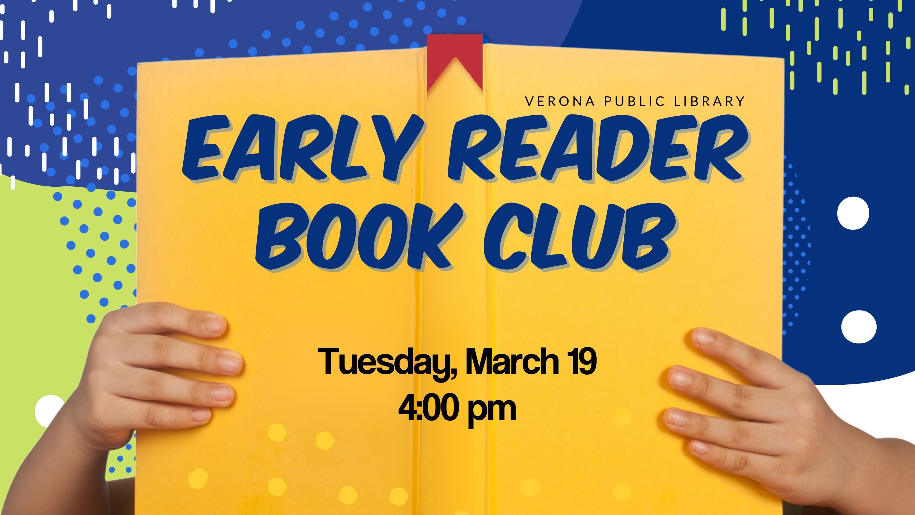 Early Reader Book Club; Tuesday, March 19 at 4:00 pm