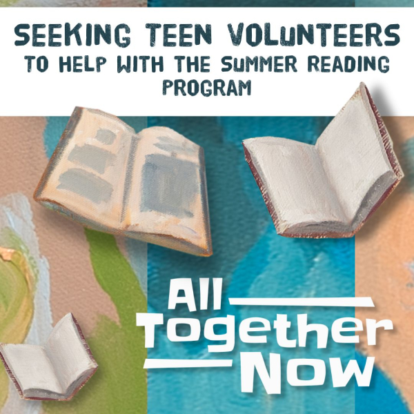 books and paint with text that says "all together now"