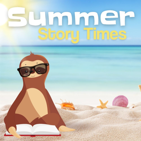 sloth reading on the beach