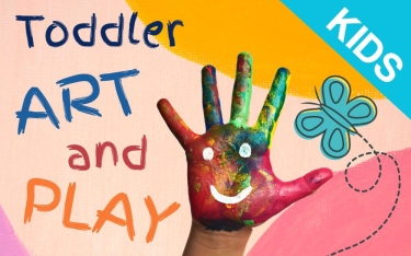 colorful finger painting with butterfly